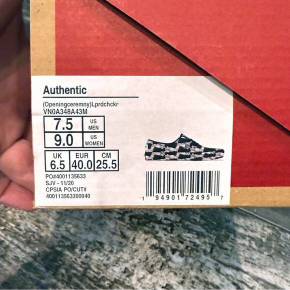 Vans Opening‎ Ceremony x Authentic Leopard Checker Sneakers Womens Size 9 NIB - Picture 4 of 15